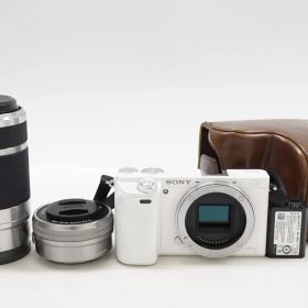 C081201)SONY ミラーレス一眼 α6000 ホワイト ダブルレンズキット