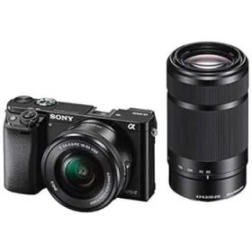 【中古】(非常に良い)ソニー ミラーレス一眼 α6000 ダブルズームレンズキット E PZ 16-50mm F3.5-5.6 OSS + E 55-210mm F4.5-6.3 OSS ブラック ILCE-6000Y B