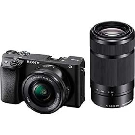 【中古】「非常に良い」ソニー SONY ミラーレス一眼 α6400 ダブルズームレンズキット SELP1650 F3.5-5.6+SEL55210 F4.5-6.3 SEL55210 ブラック ILCE-6400Y B