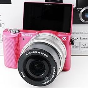 【中古】【39shop】SONY★ミラーレス一眼 α5000 パワーズームレンズキット ピンク ILCE-5000L-P（非常に良い）