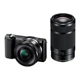 【中古】【1年保証】【美品】SONY α5000 ダブルズームレンズキット ブラック [ILCE-5000Y]
