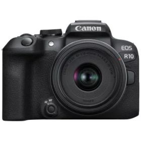 Canon ミラーレス一眼カメラ EOS R10 レンズキット(RF-S18-45)ブラック/APS-C/EOSR10-1845ISSTMLK