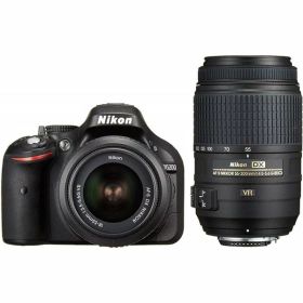 【中古】 ニコン Nikon デジタル一眼レフカメラ D5200 ダブルズームキット ブラック ブラック 当店保証30日間 人気 一眼レフ デジタル一眼 中古 カメラ
