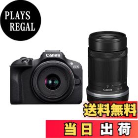【送料無料】Canon ミラーレス一眼カメラ EOS R100 ダブルズームキット(RF-S18-45+RF-S55-210) ブラック/APS-C/約356g EOSR100-WZK