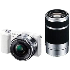 【中古】［非常に良い］SONY(ソニー) ミラーレス一眼 α5100 ダブルズームキット E PZ 16-50mm F3.5-5.6 OSS + E 55-210mm F4.5-6.3 OSS ホワイト ILCE-5100Y
