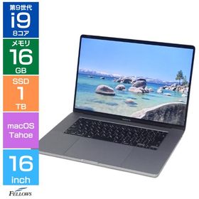 Cランク 訳あり 中古ノートパソコン アップル MacBook Pro 16インチ 2019 A2141 スペースグレイ Core i9 2.3GHz メモリ16GB SSD 1TB タッチバー OS Tahoe