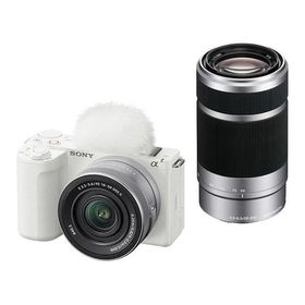 中古 1年保証 美品 SONY VLOGCAM ZV-E10 II ダブルズームレンズキット (PZ 16-50mm II + E 55-210mm) ホワイト [ZV-E10M2X W]