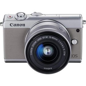 キヤノン Canon EOS M100 EF-M 15-45mm IS STM レンズキット グレー ミラーレス一眼 カメラ 中古