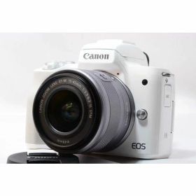 【中古】 キヤノン Canon ミラーレス一眼カメラ EOS Kiss M ホワイトレンズキット 美品 Wi-Fiで 当店保証30日間 人気 ミラーレス一眼 ミラーレス デジタルカメラ 中古