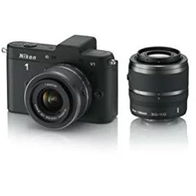 【中古】Nikon ミラーレス一眼カメラ Nikon 1 (ニコンワン) V1 (ブイワン) ダブルズームキット ブラック N1 V1WZ BK tf8su2k