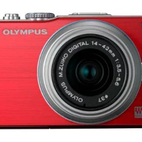 【中古】OLYMPUS ミラーレス一眼 PEN Lite E-PL3 レンズキット レッド E-PL3 LKIT RED