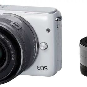 【中古】Canon ミラーレス一眼カメラ EOS M10 ダブルレンズキット(ホワイト) EF-M15-45mm F3.5-6.3 IS STM EF-M22mm F2 STM 付属 EOSM10WH-WLK