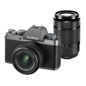 【中古】【1年保証】【美品】FUJIFILM X-T100 ダブルズームキット XC 15-45mm OIS PZ + XC 50-230mm OIS II ダークシルバー
