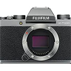 【中古】(非常に良い)FUJIFILM ミラーレス一眼 X-T100ダークシルバー X-T100-DS ボディ