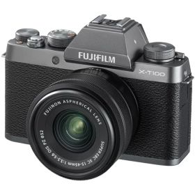【中古】FUJIFILM フジフイルム X-T100 レンズキット ダークシルバー