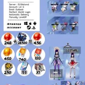 幻塔 EU(Astora | Lvl:6 | 435 Red Nucleus+Lana+Nemesis Voidpiercer+Harmopheus+Grey Fox+6 SSR+ SSR Box+450 Gold Nucleus+2xCostume,2xJetpack | Event banner 37/80 #t0f4