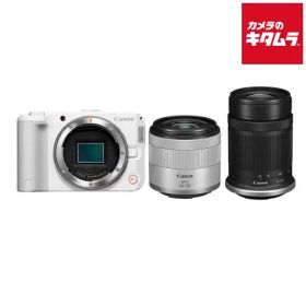 キヤノン EOS R50 V ダブルズームキット ホワイト Canon ミラーレス一眼カメラ Vlog 自撮り 望遠 運動会 4K 《納期約1－2週間》