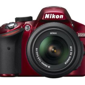 【中古】Nikon デジタル一眼レフカメラ D3200 レンズキット AF-S DX NIKKOR 18-55mm f/3.5-5.6G VR付属 レッド D3200LKRD