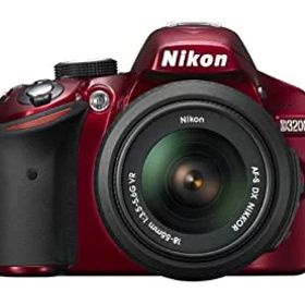 【中古】Nikon デジタル一眼レフカメラ D3200 レンズキット AF-S DX NIKKOR 18-55mm f/3.5-5.6G VR付属 レッド D3200LKRD