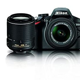 【中古-非常に良い】 Nikon ニコン D3200 24.2 MP CMOS デジタル一眼レフカメラ 18-55mm 55-200mm VR DXズームレンズバンドル