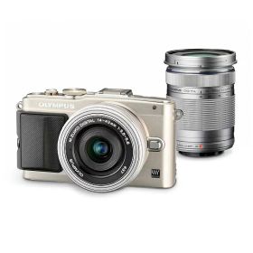 【中古】【1年保証】【美品】OLYMPUS PEN Lite E-PL6 EZダブルズームキット シルバー