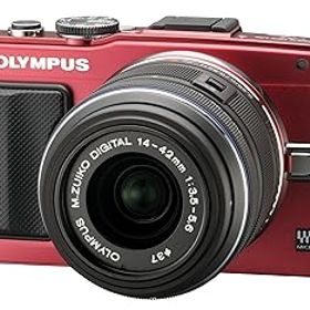 【中古】OLYMPUS ミラーレス一眼 PEN Lite E-PL6 レンズキット レッド E-PL6 LKIT RED