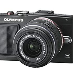 【中古】(非常に良い)OLYMPUS ミラーレス一眼 PEN Lite E-PL6 レンズキット ブラック E-PL6 LKIT BLK