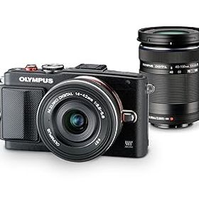 【中古】【39shop】OLYMPUS★ミラーレス一眼 PEN Lite E-PL6 EZダブルズームキット ブラック E-PL6 EZ DZKIT BLK(非常に良い)