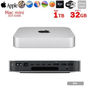 【中古パソコン】Apple Mac mini MNH73J/A A2686 2023 小型デスク 選べるOS [Apple M2 Pro 12コアCPU 19コアGPU メモリ32GB SSD1TB 無線 BT シルバー ]：美品