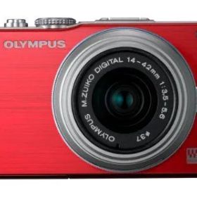 【中古】「非常に良い（無料延長保証）」OLYMPUS ミラーレス一眼 PEN Lite E-PL3 レンズキット レッド E-PL3 LKIT RED