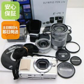 【中古】 美品 E-PL7 ダブルズームキット ホワイト 安心保証 即日発送 ミラーレス一眼 OLYMPUS 本体 土日祝発送OK