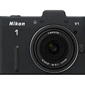 【中古】Nikon ミラーレス一眼カメラ Nikon 1 (ニコンワン) V1 (ブイワン) 薄型レンズキット ブラックN1 V1ULK BK