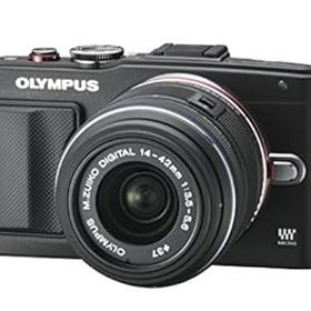 【中古】【39shop】OLYMPUS★ミラーレス一眼 PEN Lite E-PL6 レンズキット ブラック E-PL6 LKIT BLK（非常に良い）