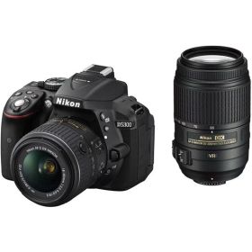 【中古】 ニコン Nikon デジタル一眼レフカメラ D5300 ダブルズームキット ブラック ブラック 当店保証30日間 人気 一眼レフ デジタル一眼 中古 カメラ