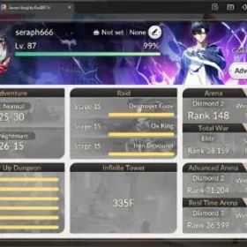 Seven Knights Re:BIRTH Global |3 EX7 (Gelidus TC2,Melia TC1,Juri)|26 TC6(Dellons,Skuld,Ryan,Kyle,Sun Wukong Etc)|620 Ruby|1 LegCost|Netmarble|7KR042B