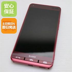 【中古】 超美品 KYV43 BASIO3 レッド スマホ 安心保証 即日発送 スマホ 中古本体 白ロム 中古 au KYOCERA 土日祝発送OK