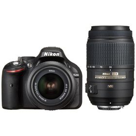 【中古】Nikon デジタル一眼レフカメラ D5200 ダブルズームキット AF-S DX NIKKOR 18-55mm f/3.5-5.6G VR/