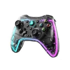 Switch コントローラー 透明 スケルトン 光る 連射 スイッチ マクロ機能 背面ボタン付き Bluetooth 無線接続 ジャイロセンサー搭載 4階段HD振動 スイッチ本体スリープ解除 プロコン