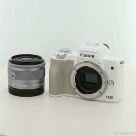 (中古)Canon EOS Kiss M ホワイト EFM1545 IS STM レンズキット(349-ud)