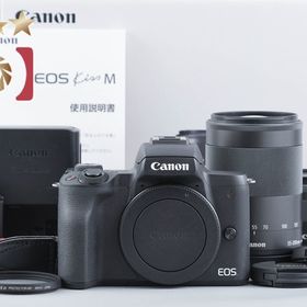 【中古】Canon キヤノン EOS Kiss M ダブルズームキット ブラック シャッター回数僅少 元箱付き