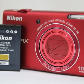 【返品保証】 ニコン Nikon COOLPIX S6200 10x レッド バッテリー付き コンパクトデジタルカメラ T649