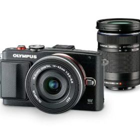 【中古】【整備済み品】OLYMPUS ミラーレス一眼 PEN Lite E-PL6 EZダブルズームキット ブラック E-PL6 EZ DZKIT BLK