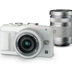 【中古】【整備済み品】OLYMPUS ミラーレス一眼 PEN Lite E-PL6 EZダブルズームキット ホワイト E-PL6 EZ DZKIT WHT