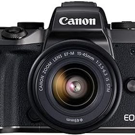【中古】【39shop】Canon★ミラーレス一眼カメラ EOS M5 レンズキット EF-M15-45mm F3.5-6.3 IS STM EOSM5-1545ISSTMLK（良い）