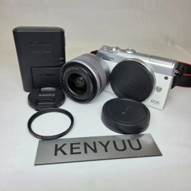 美品 Canon EOS M100 ホワイト ミラーレス一眼 EF-M 15-45mm 3.5-6.3 IS STM レンズセット 動作確認済