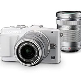 【中古】(非常に良い)OLYMPUS ミラーレス一眼 PEN Lite E-PL6 ダブルズームキット ホワイト E-PL6 DZKIT WHT