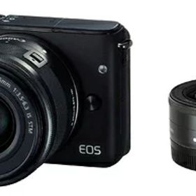 【中古】 Canon ミラーレス一眼カメラ EOS M10 ダブルレンズキット(ブラック) EF-M15-45mm F3.5-6.3 IS STM EF-M22mm F2 STM 付属 EOSM10BK-WLK