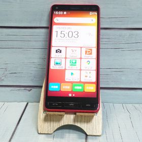 【送料無料】Y!mobile 京セラ かんたんスマホ2+ A201KC ローズ レッド 本体 白ロム SIMロック解除済み SIMフリー B035874