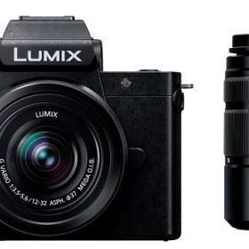 【中古】パナソニック(Panasonic) 小型・軽量ミラーレス一眼カメラ ルミックス ダブルズームレンズキット ブラック DC-G100DW-K
