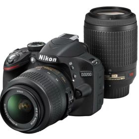 【中古】 ニコン Nikon デジタル一眼レフカメラ D3200 200mmダブルズームキット 18-55mm/55-200mm付属 ブラック D3200WZ200BK 当店保証30日間 人気 一眼レフ デジタル一眼 中古 カメラ